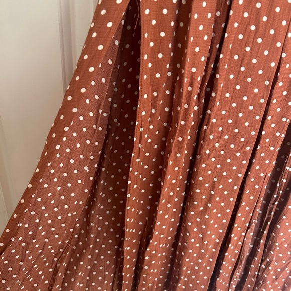 Topshop Rust Dress with Polka Dots - Picture 5 of 9